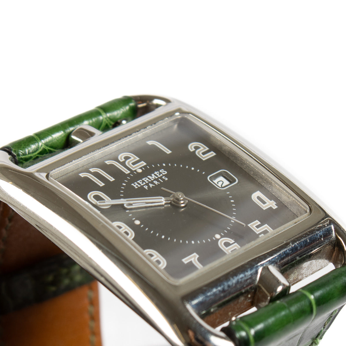Hermès Silver Cape Cod 41mm Croc Leather Watch