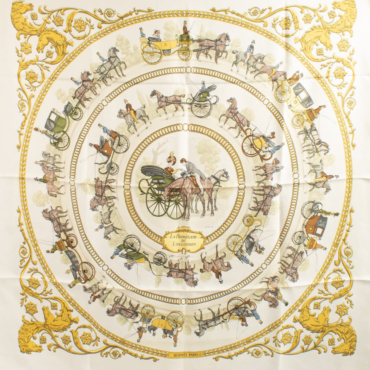 Hermès La Promenade de Longchamps Silk Scarf