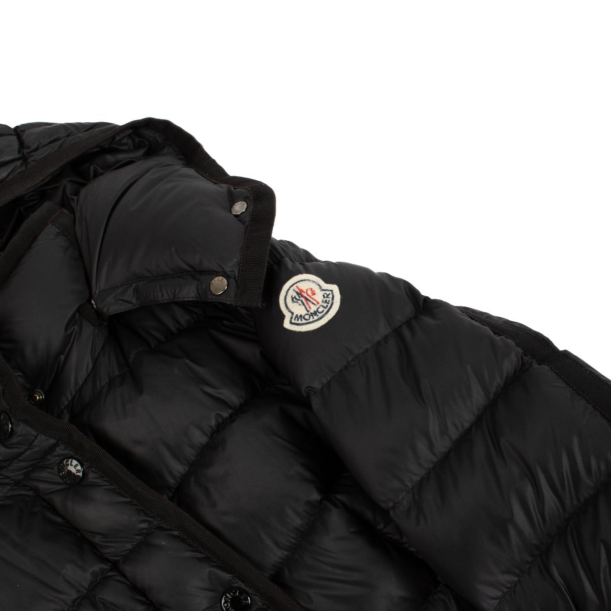 Moncler Black Hermine Hooded Long Down Jacket - Size 1