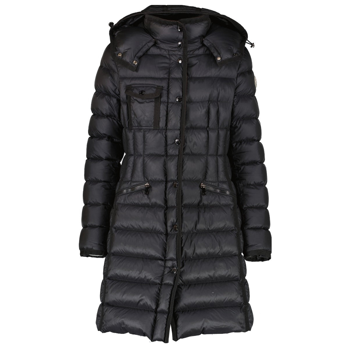 Moncler Black Hermine Hooded Long Down Jacket