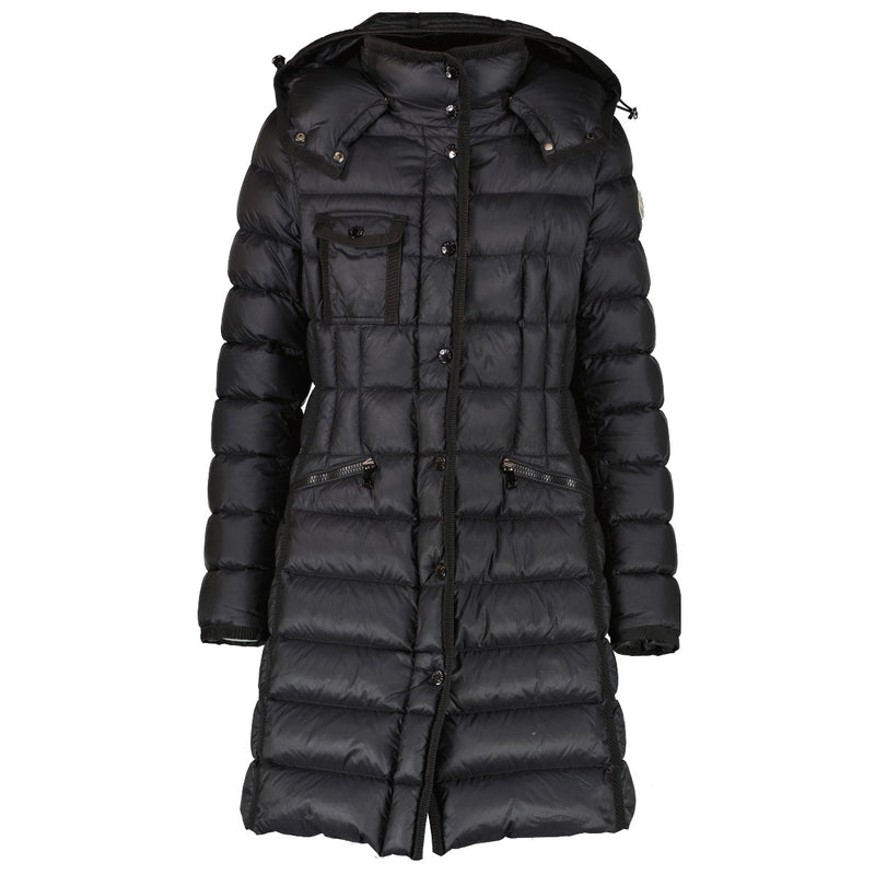 Moncler Black Hermine Hooded Long Down Jacket