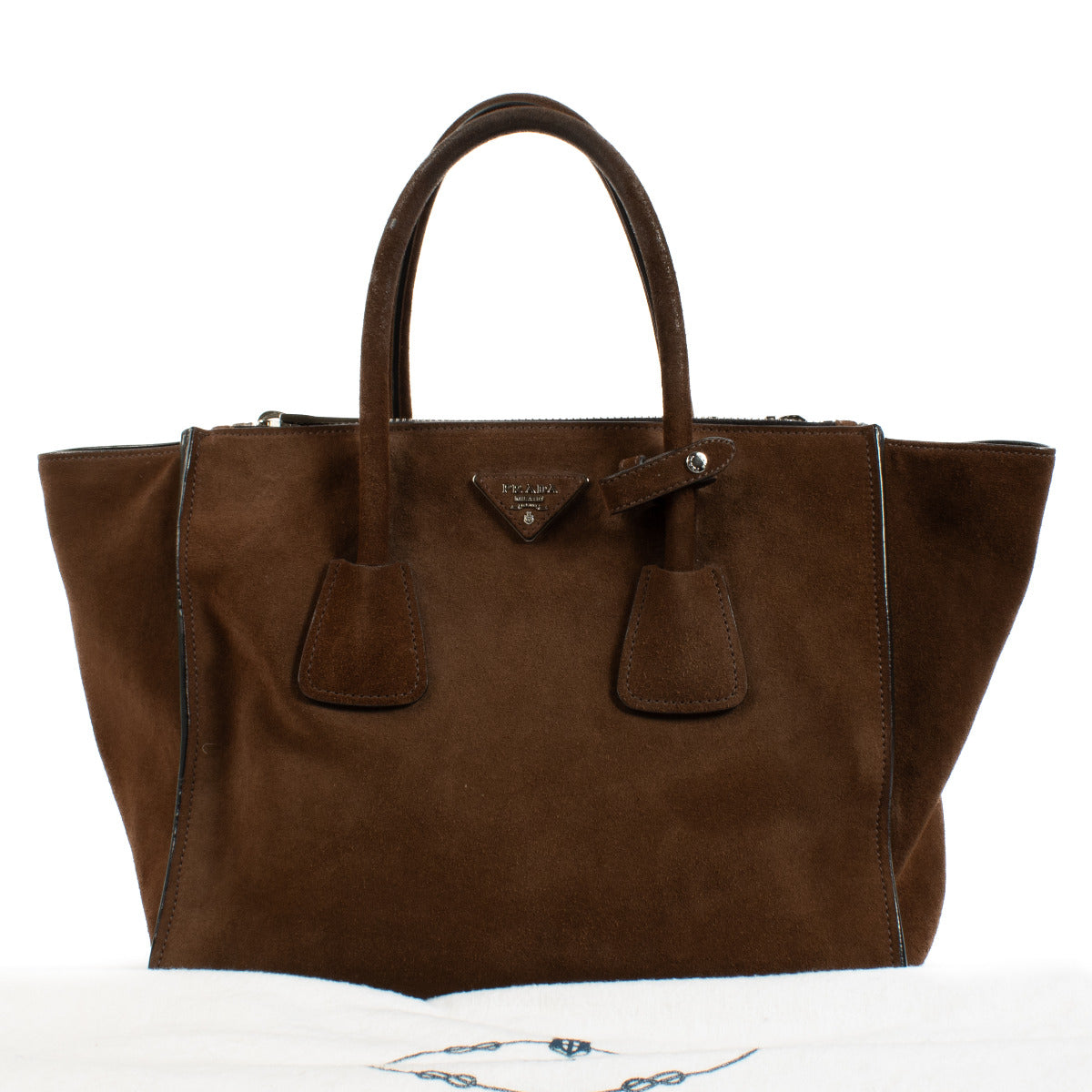 Sac cabas Prada en daim marron