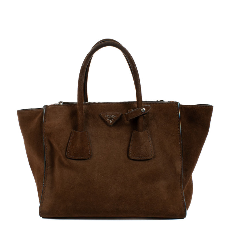 Prada Brown Nubuck Shoulder Bag