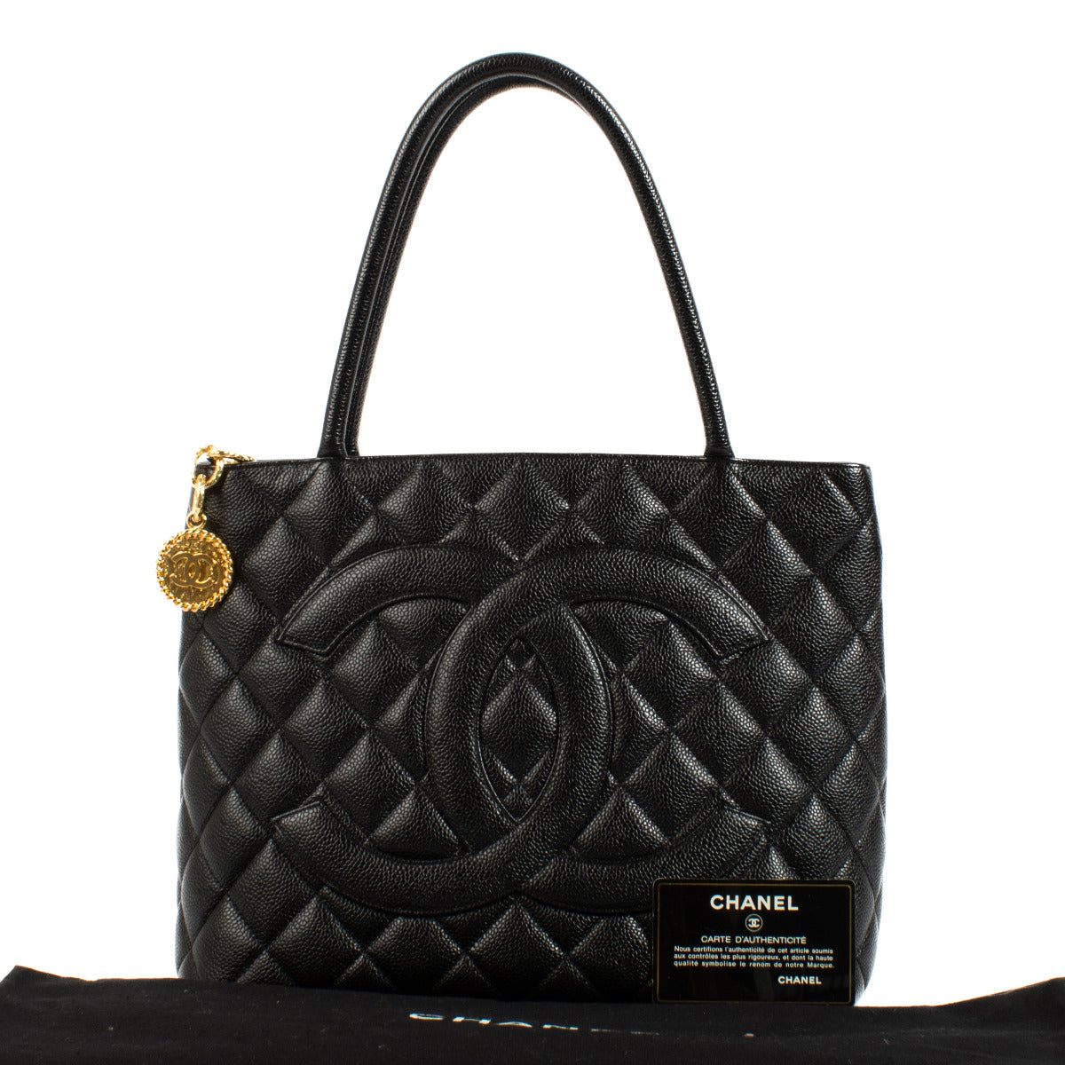 Chanel Black Medaillon Tote Bag