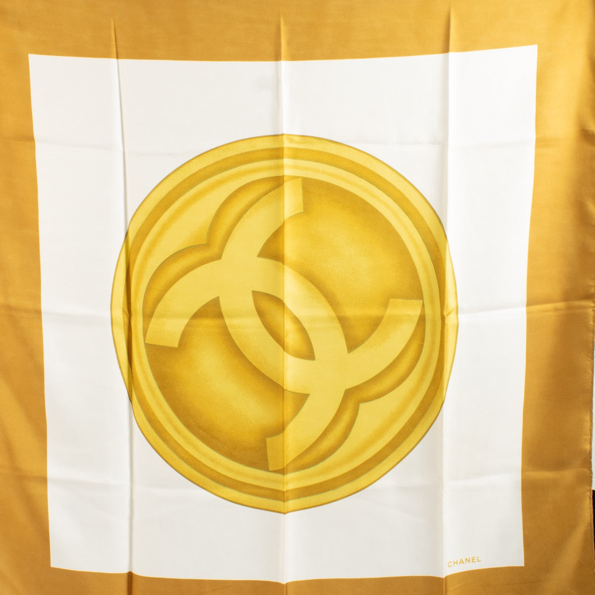 shop 100% authentic second hand Chanel Yellow Gold Silk Scarf on Labellov.com