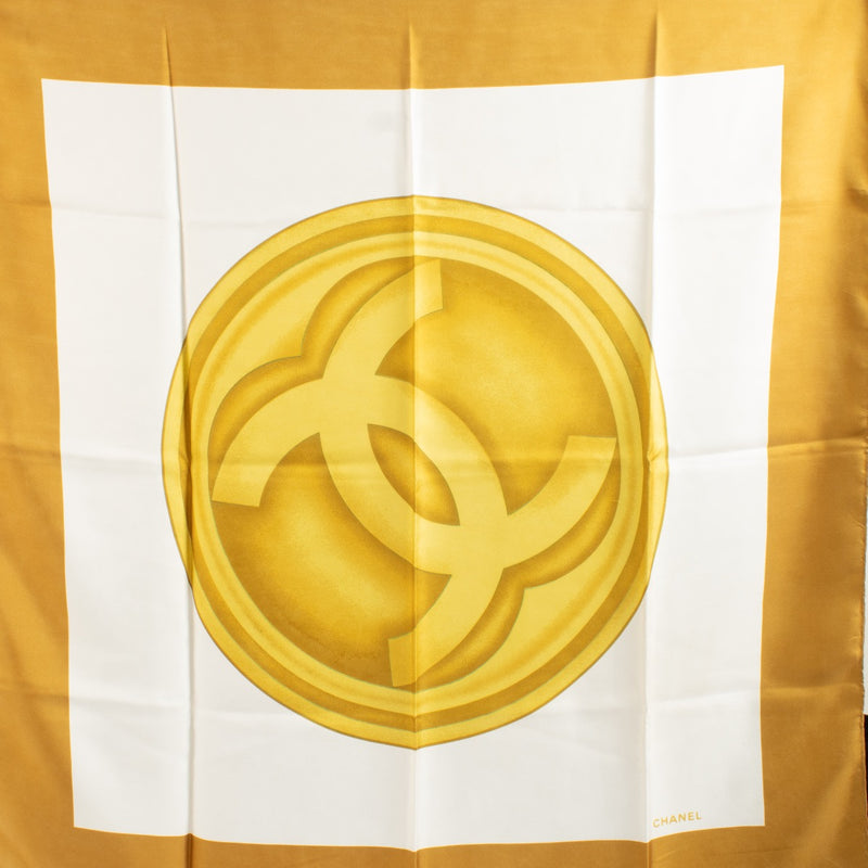 shop 100% authentic second hand Chanel Yellow Gold Silk Scarf on Labellov.com