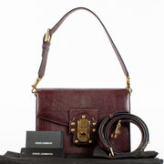 Authentic Preloved Dolce & Gabbana Burgundy Lizard Embossed Leather Lucia Shoulder Bag on Labellov.com