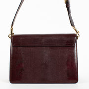 Authentic Preloved Dolce & Gabbana Burgundy Lizard Embossed Leather Lucia Shoulder Bag on Labellov.com