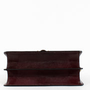 Authentic Preloved Dolce & Gabbana Burgundy Lizard Embossed Leather Lucia Shoulder Bag on Labellov.com