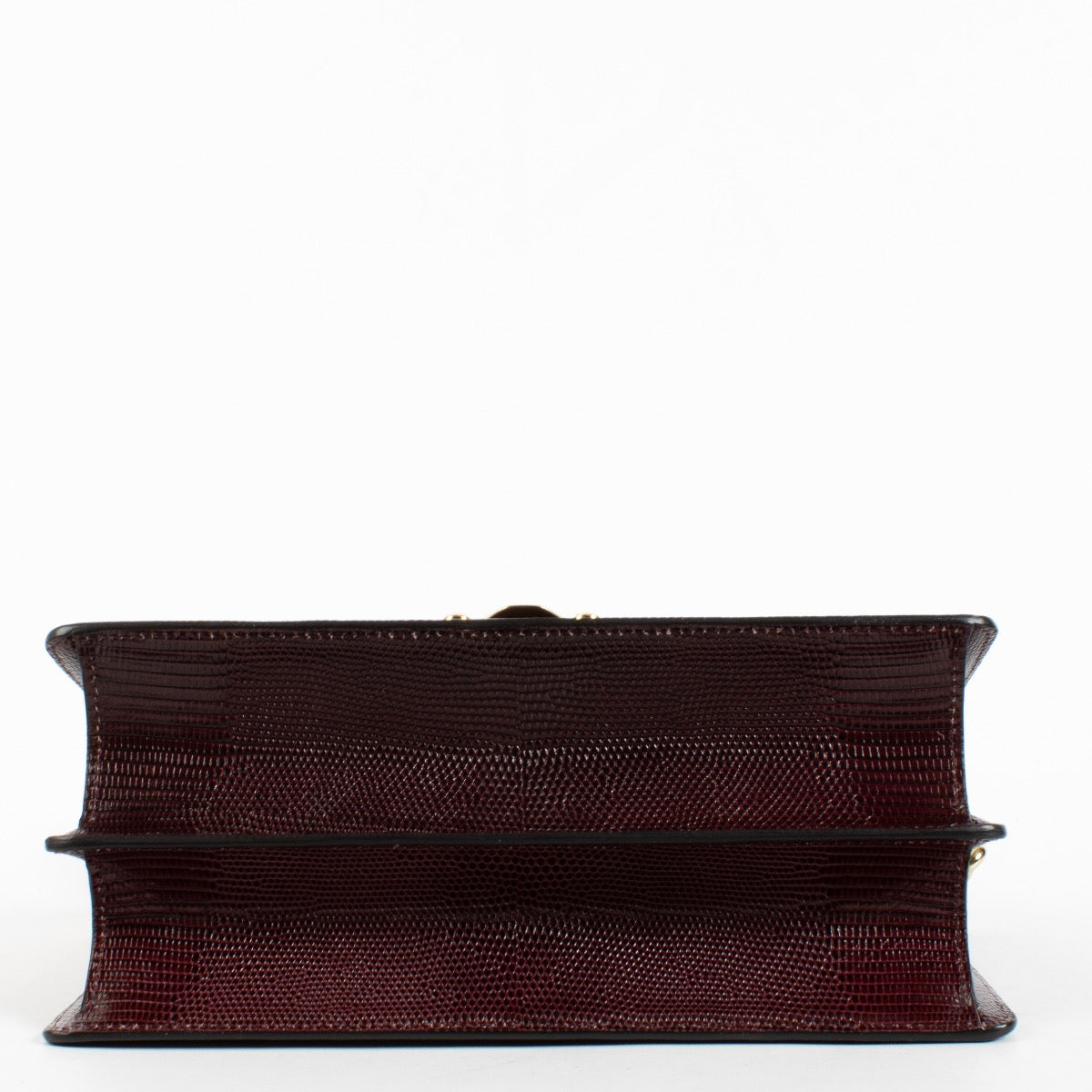 Authentic Preloved Dolce & Gabbana Burgundy Lizard Embossed Leather Lucia Shoulder Bag on Labellov.com