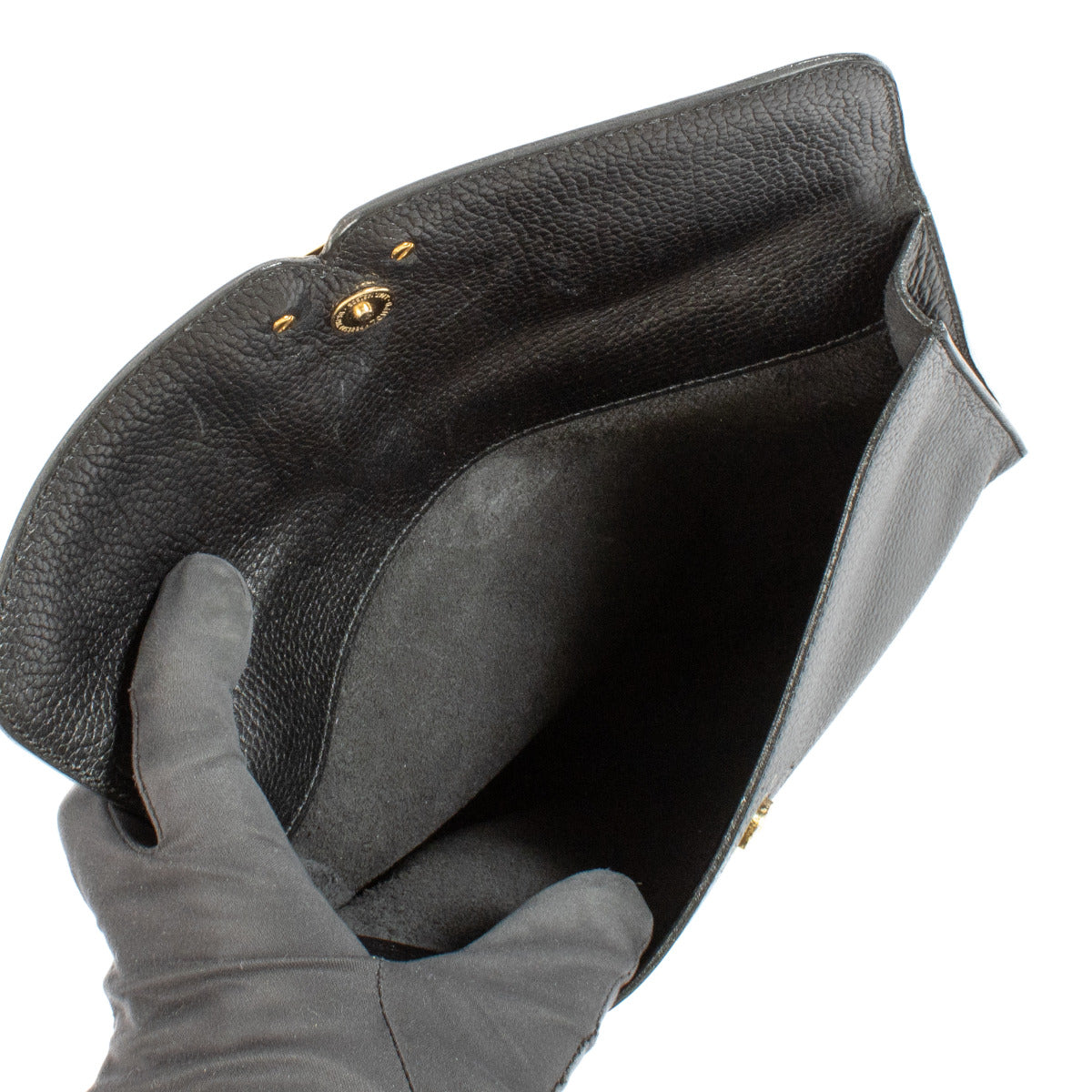Delvaux Black Leather Clutch