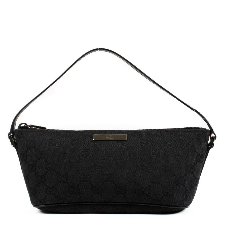 Shop 100% authentic second hand Gucci Black GG Canvas Baguette Bag on Labellov.com
