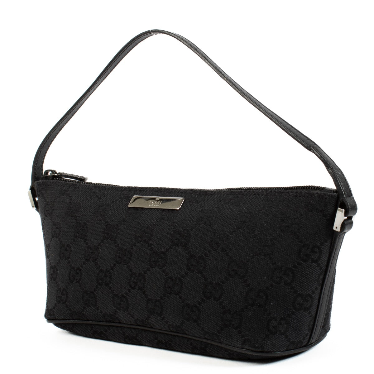 Shop 100% authentic second hand Gucci Black GG Canvas Baguette Bag on Labellov.com