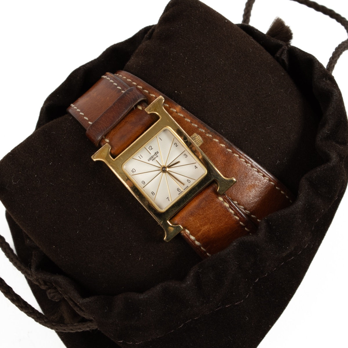 authentic second hand Hermès Gold Heure H Watch on Labellov.com
