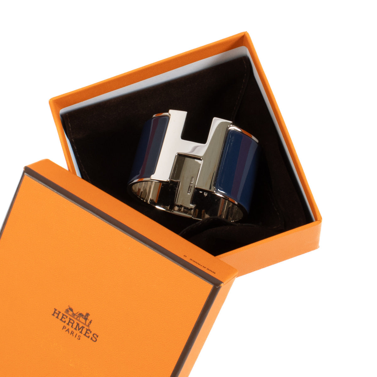 Hermès Blue Clic Clac H Wide Bracelet - size PM