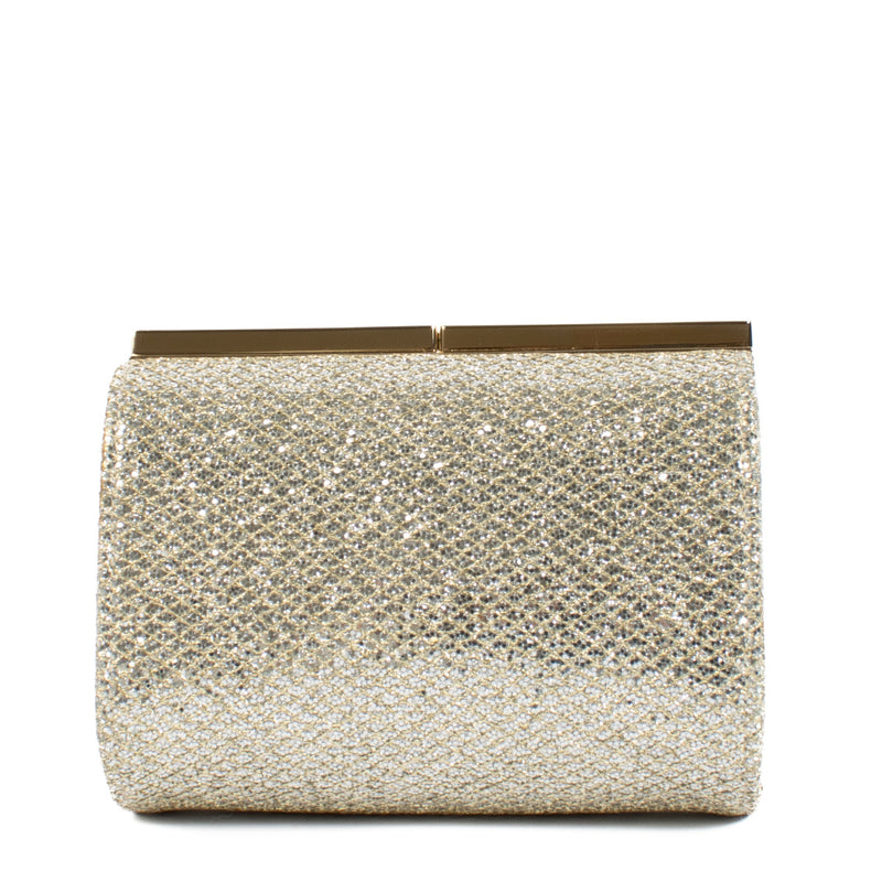 Jimmy Choo Gold Shimmery Clutch aan de beste prijs bij Labellov tweedehands luxe in Antwerpen en Knokke.