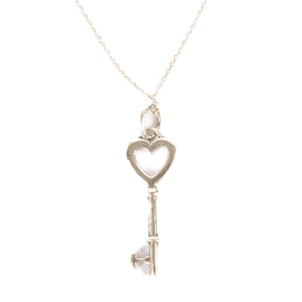 Tiffany & Co. Sterling Zilveren Hart Sleutel Ketting