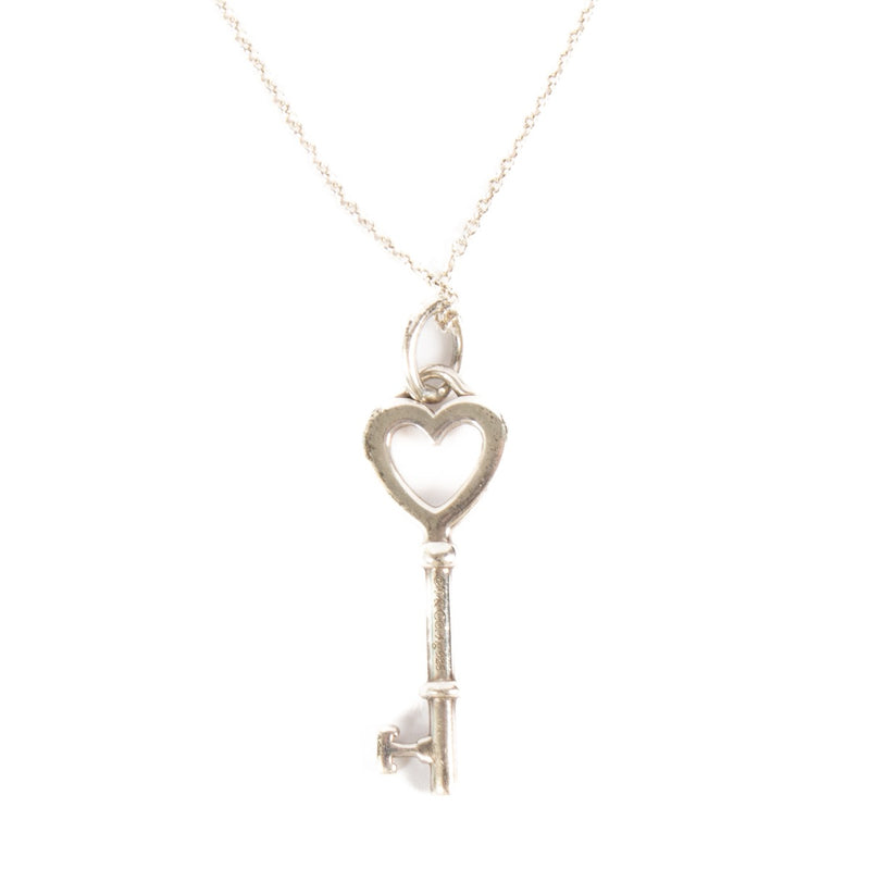 Tiffany & Co. Sterling Silver Heart Key Necklace