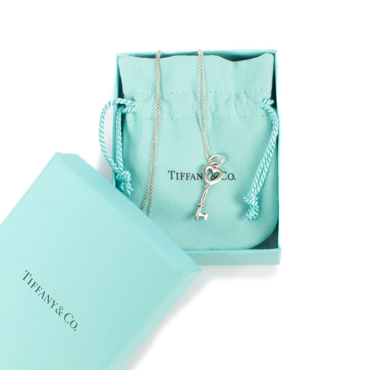 Tiffany & Co. Sterling Silver Heart Key Necklace