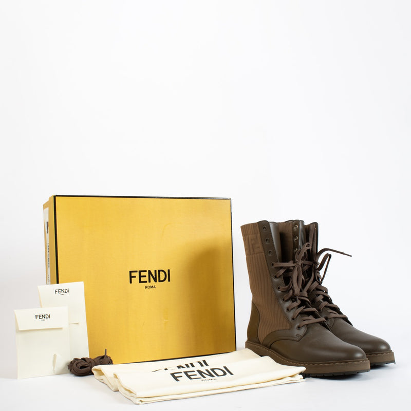Shop safe online at Labellov in Antwerp, Brussels and Knokke this 100% authentic second hand Fendi Brown Leather Biker Boots - size 41