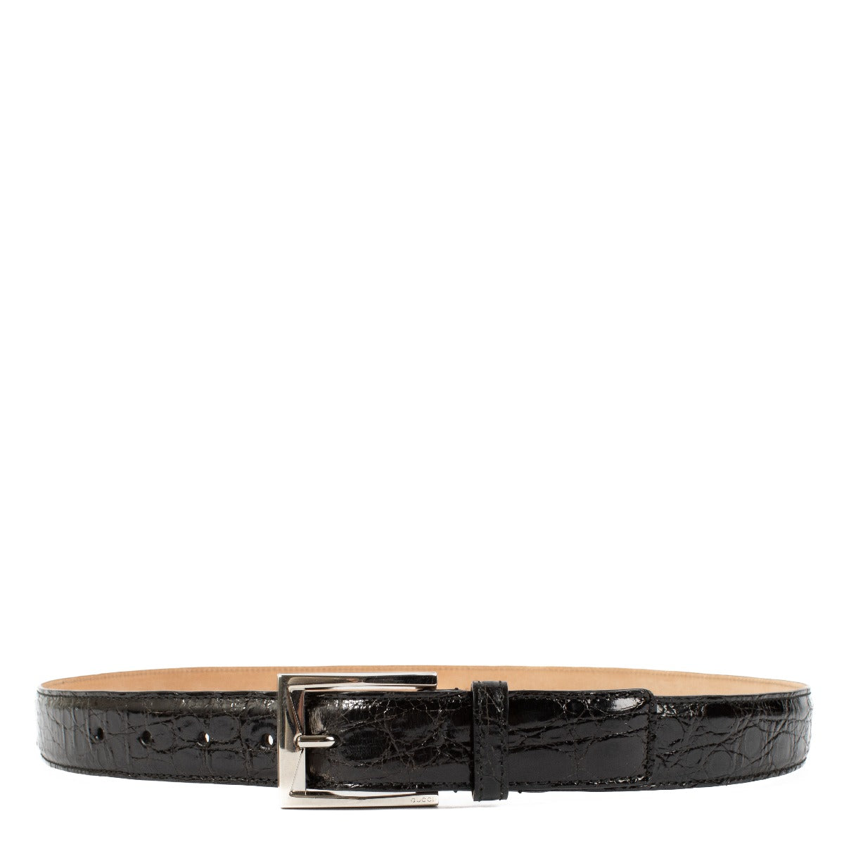 Ceinture Gucci en alligator verni noir - Taille 95