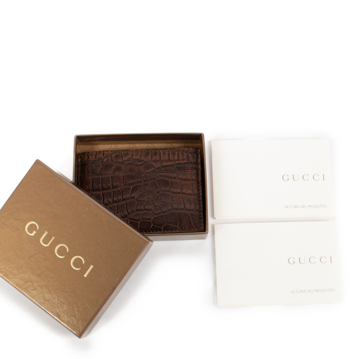 Gucci Brown Alligator Card Holder