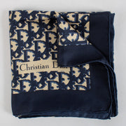 Christian Dior Vintage Blue Oblique Scarf