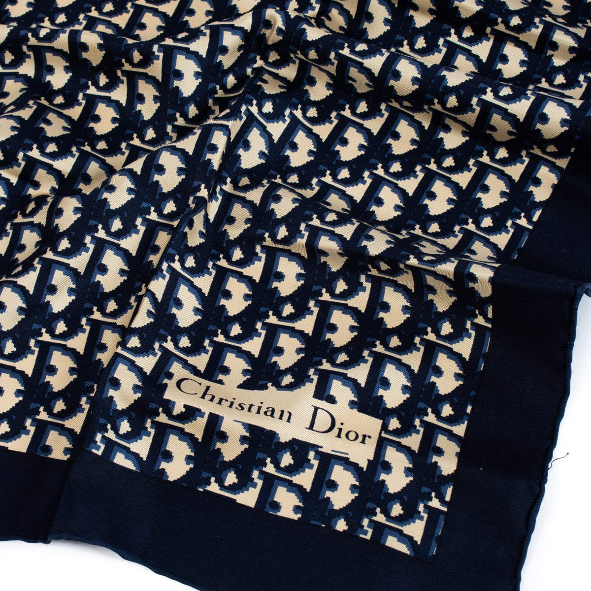 Authentic second hand Christian Dior Blue Oblique Scarf on Labellov.com