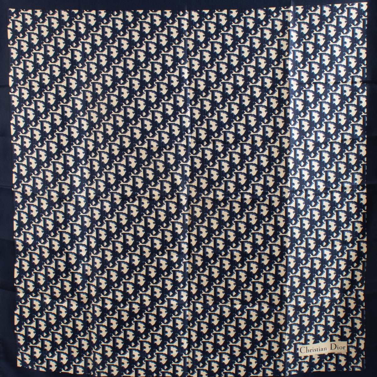 Authentic second hand Christian Dior Blue Oblique Scarf on Labellov.com