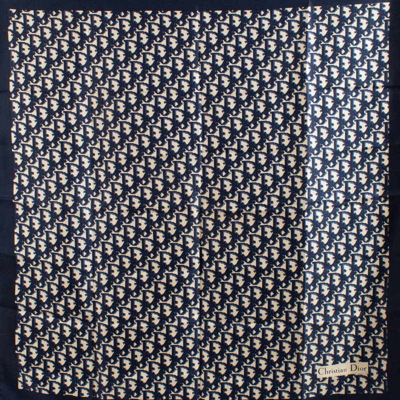 Authentic second hand Christian Dior Blue Oblique Scarf on Labellov.com