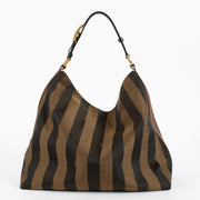 Authentic Preloved Fendi Brown Pequin Striped Shoulder bag on labellov.com