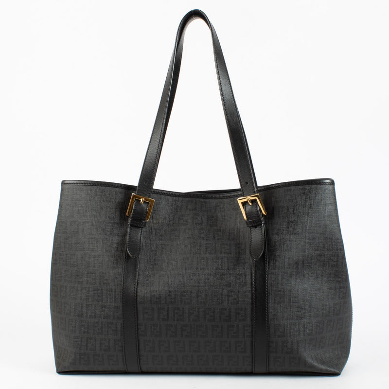 Authentic Preloved Fendi Black Zucchino Monogram Shoulder bag on labellov.com