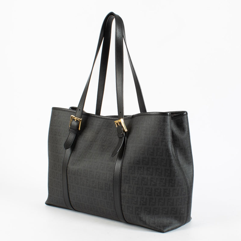 Authentic Preloved Fendi Black Zucchino Monogram Shoulder bag on labellov.com