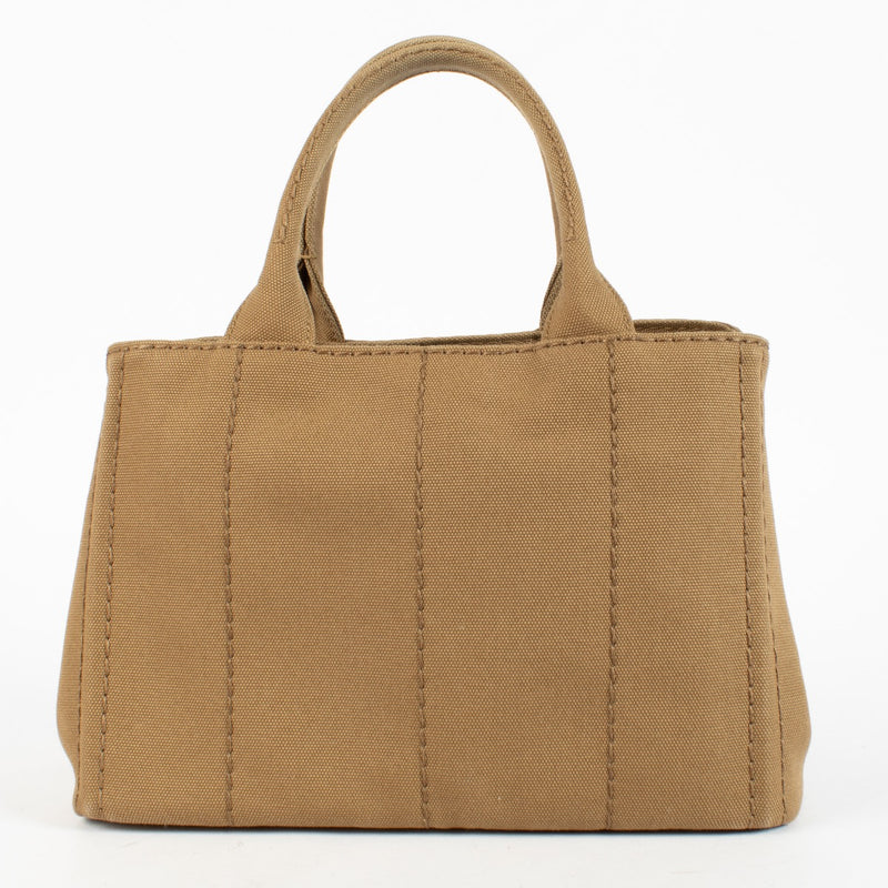 Authentic Preloved Prada Beige Canvas Tote Bag on Labellov.com