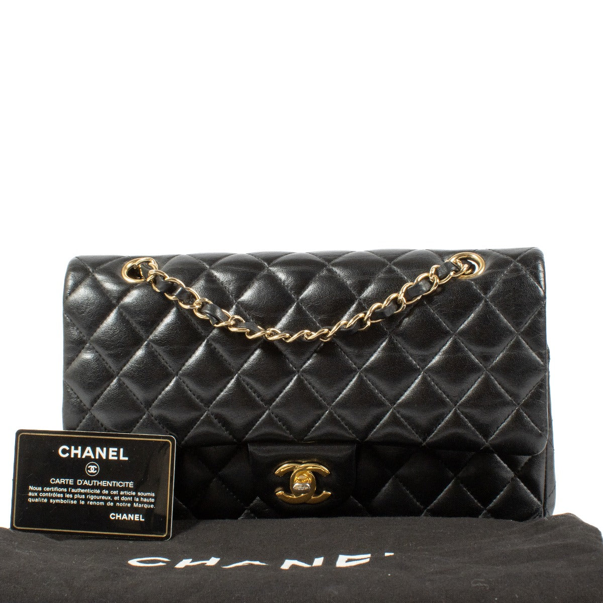 Chanel Black Lambskin Medium Classic 11.12 Bag
