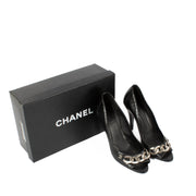 Chanel 09P Black Python Pumps - size 38.5