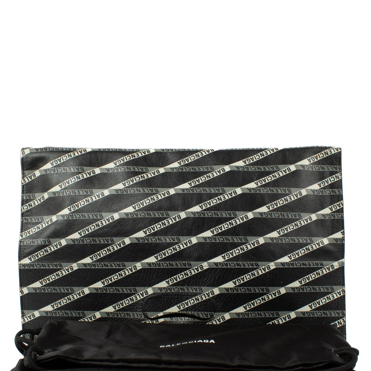 Balenciaga Black Leather Logo Plastic M Shopper