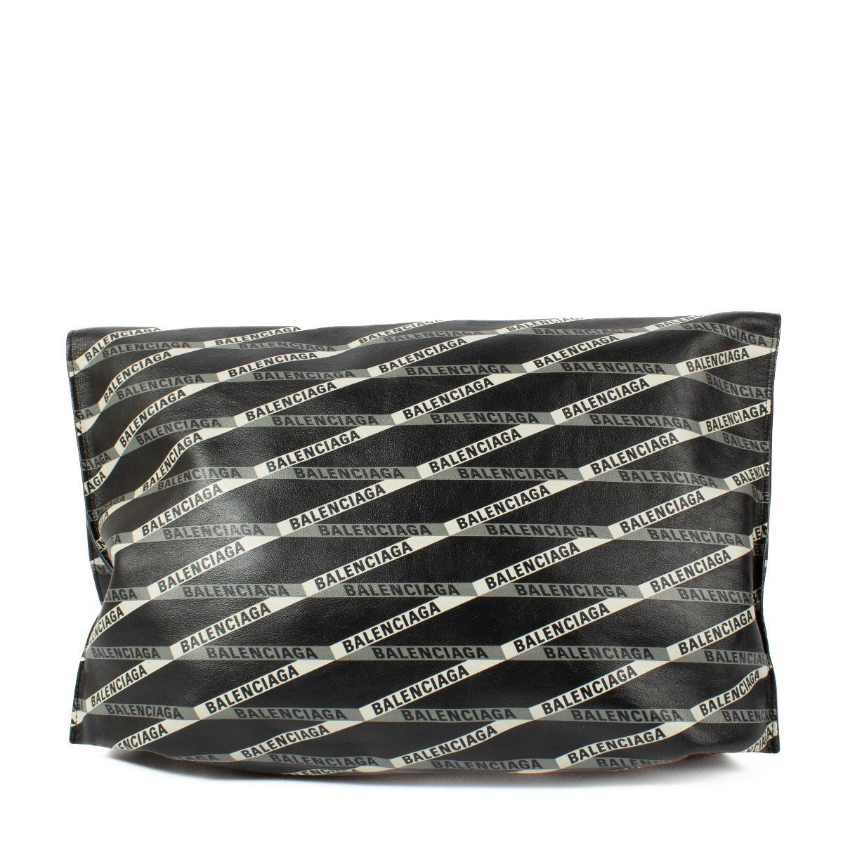 Balenciaga Zwarte Leren Logo Plastic M Shopper
