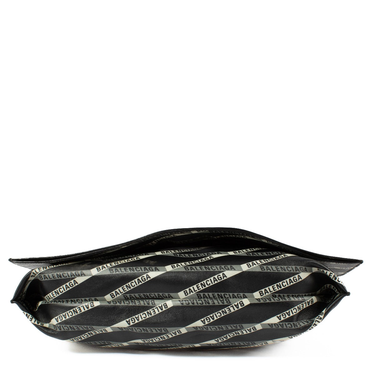 Balenciaga Zwarte Leren Logo Plastic M Shopper