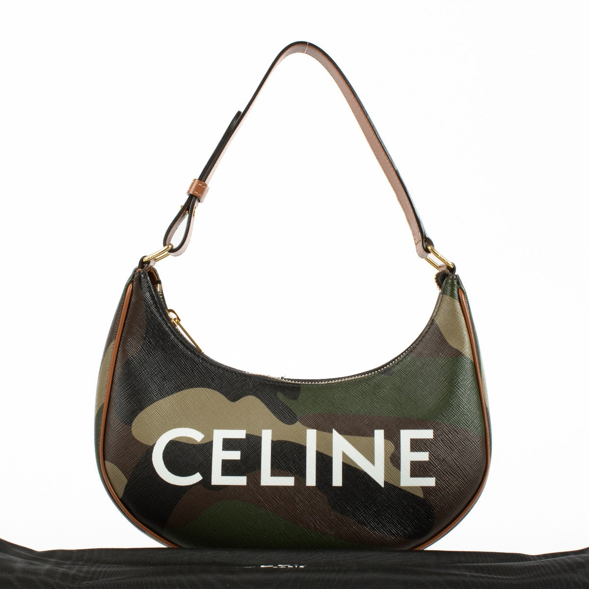 Authentic pre-loved Celine Khaki Camouflage Ava Shoulder Bag on Labellov.com