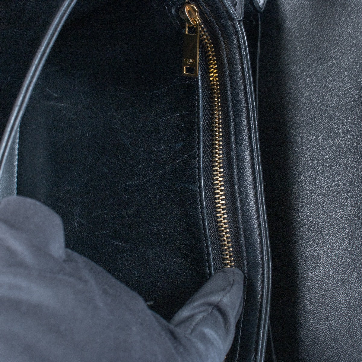 Authentic pre-loved Celine Black Canvas Classique Triomphe Bag on Labellov.com