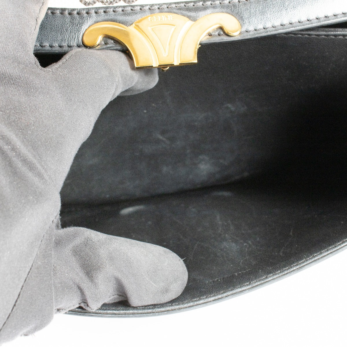 Authentic pre-loved Celine Black Canvas Classique Triomphe Bag on Labellov.com