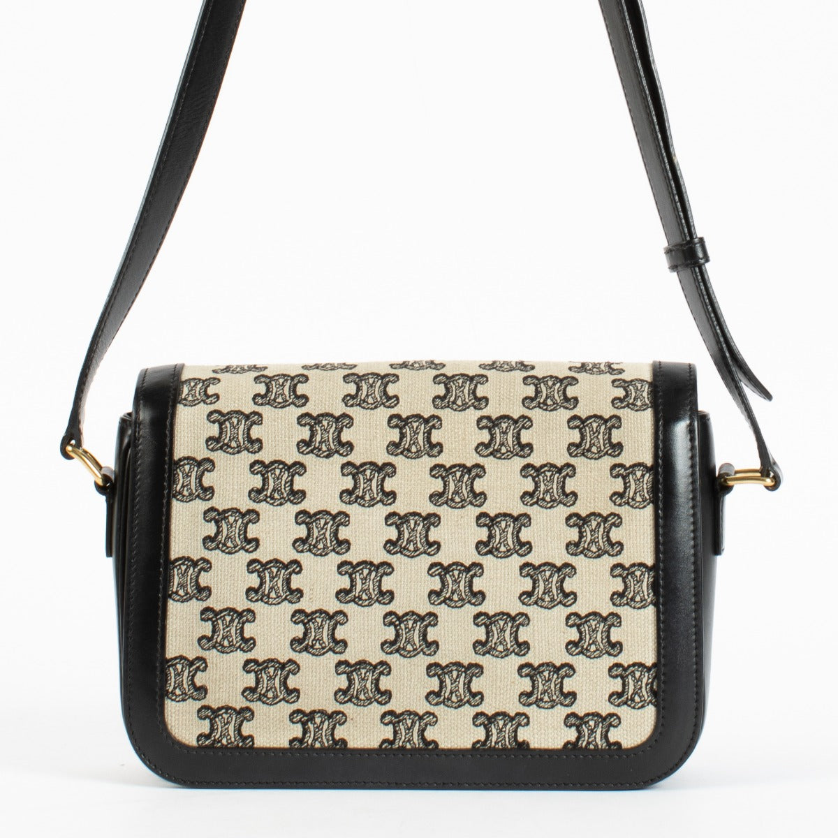 Authentic pre-loved Celine Black Canvas Classique Triomphe Bag on Labellov.com