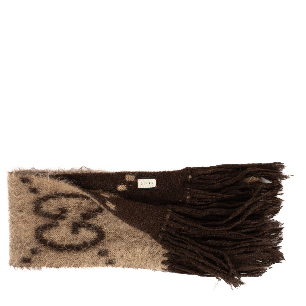 Gucci Brown Mohair GG Scarf