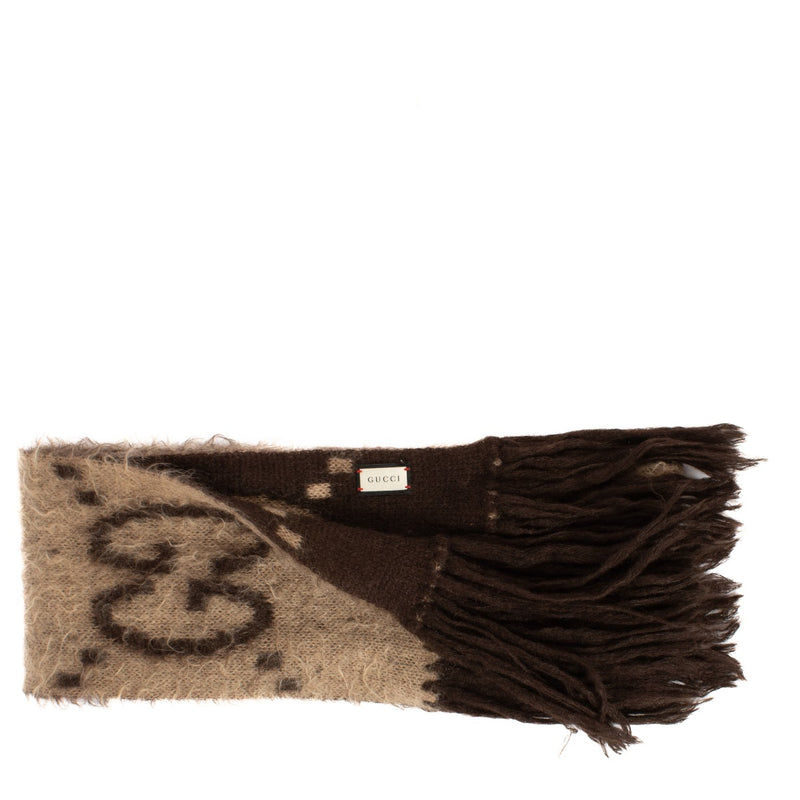 Gucci Brown Mohair GG Scarf