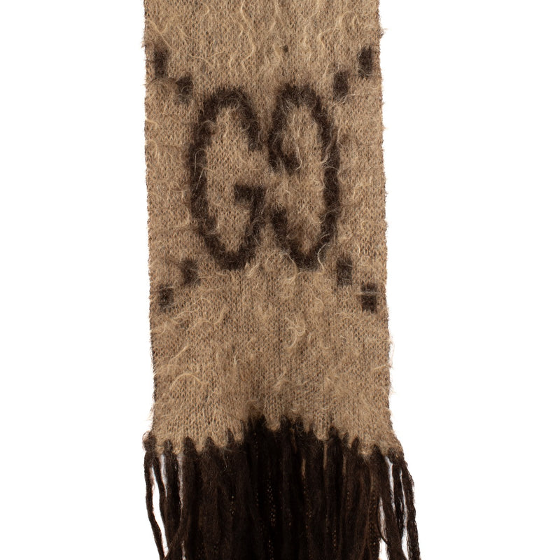 Gucci Brown Mohair GG Scarf