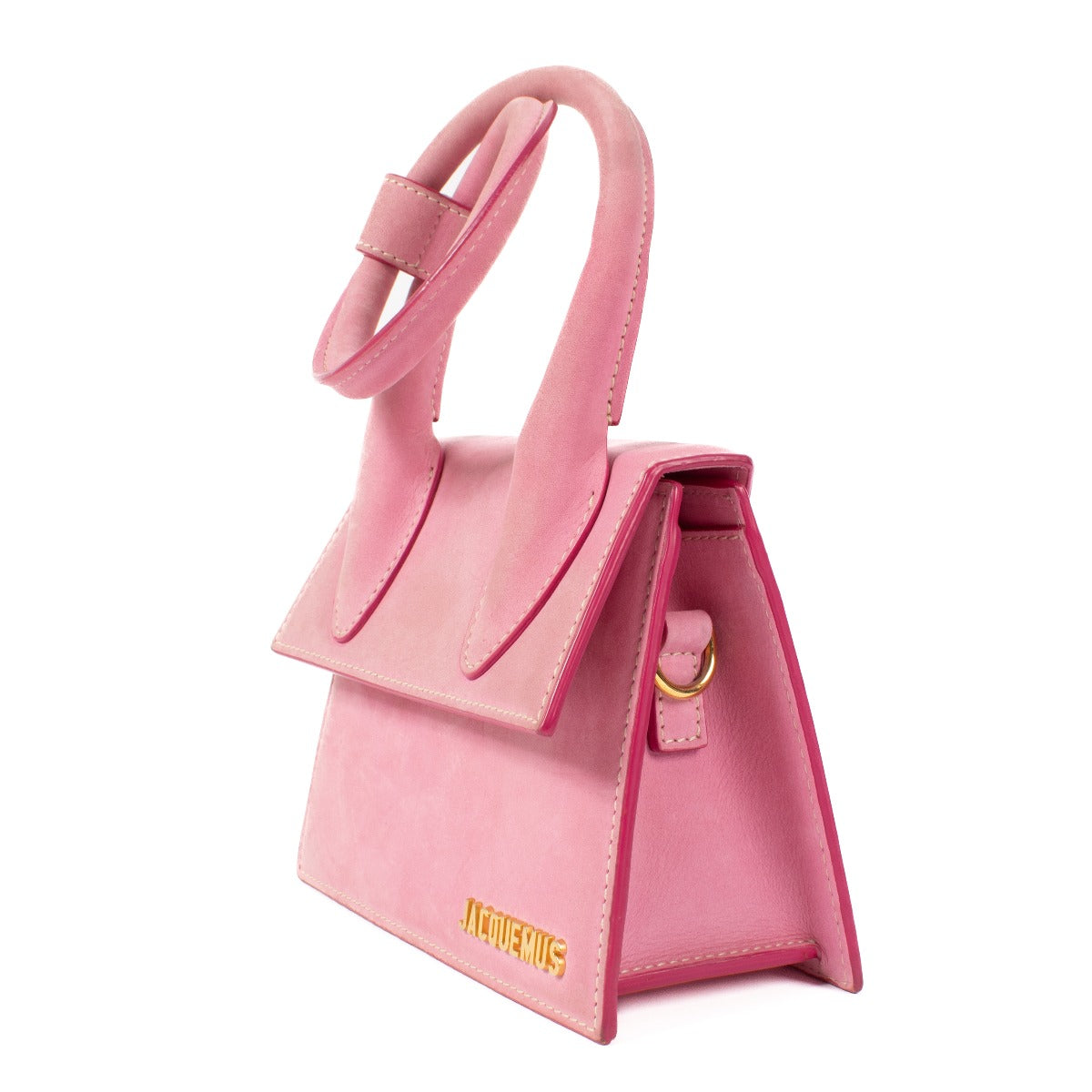 Jacquemus Roze Suede Le Chiquito Noeud Tas