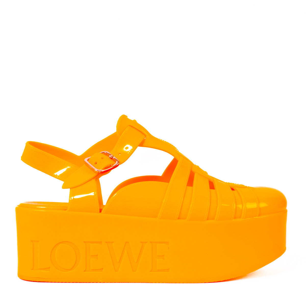 Loewe Oranje Rubber Fisherman Platform Sandalen - Maat 40