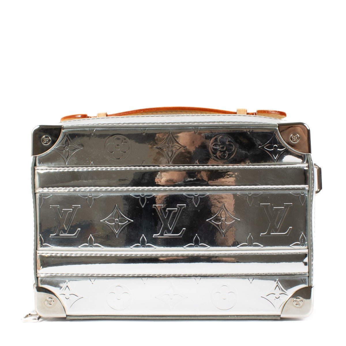 Louis Vuitton Virgil Abloh Zilver Monogram Miroir Handvat Zachte Reistas