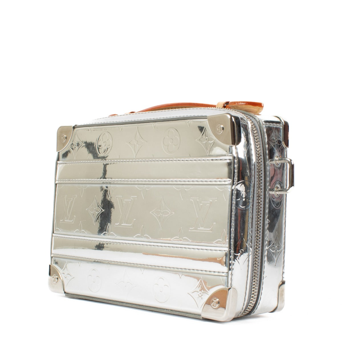 Louis Vuitton Virgil Abloh Zilver Monogram Miroir Handvat Zachte Reistas
